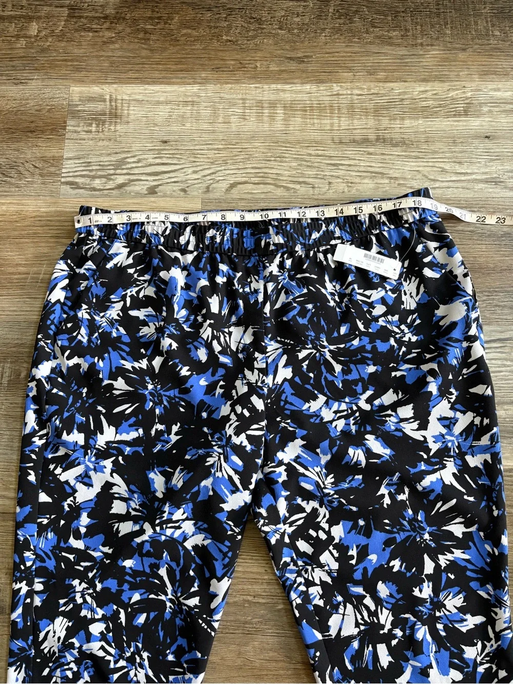 J.Crew Women’s Size 18 Blue Black Floral Pull-On Jogger Pants NWT